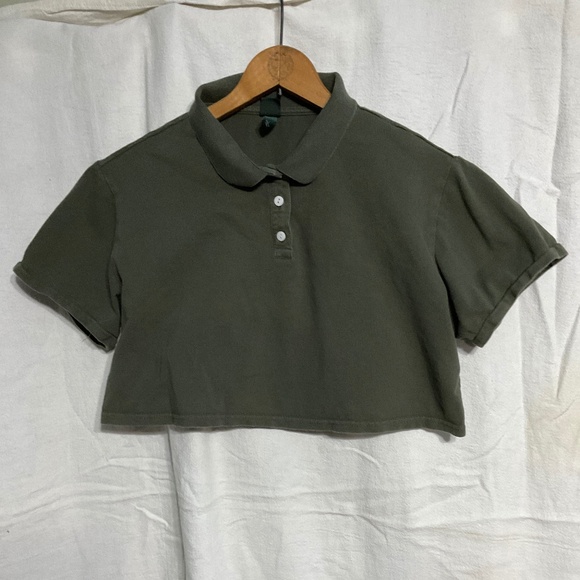 wild fable Tops - Wild fable cropped polo shirt in army green size L.  W40